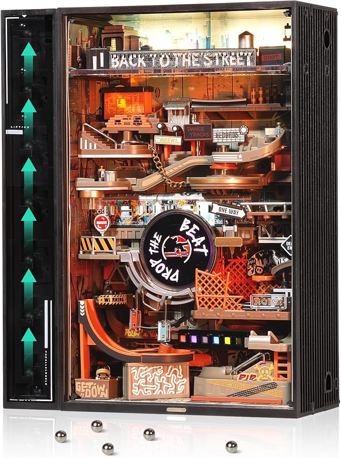 ROKR 3D Puzzles Marble Run Parallel World 2in 1,The Last City+Hip-Hop Street