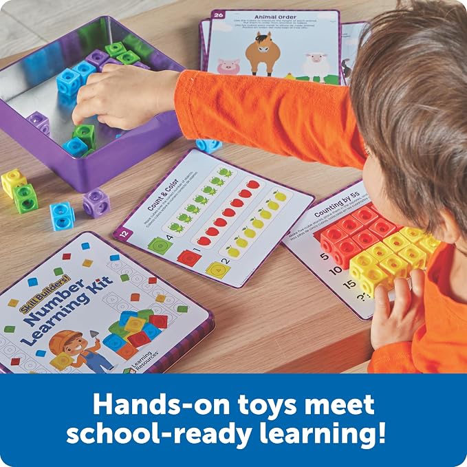 Learning Resources Skillbuilders Numbers Learning Kit - Math Manipulatives, Linking Cubes, Homeschool Supplies, Preschool Classroom Must Haves, Toddler Activities