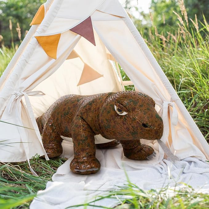 MorisMos Giant Komodo Dragon Stuffed Animal Pillow, 32" Plush Komodo Dragon Toy for Kid Girl Boy Birthday Gift, Realistic Big Monitor Lizard Stuffed Animal,Living Modern-Day Dinosuar Dragon Decoration