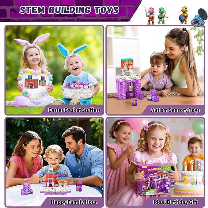 Girigi Toys for Age 5-7,Magnetic Blocks Village World,Kids Toys for 3 Year Old Boys and Girls, Birthday Gifts for Kids