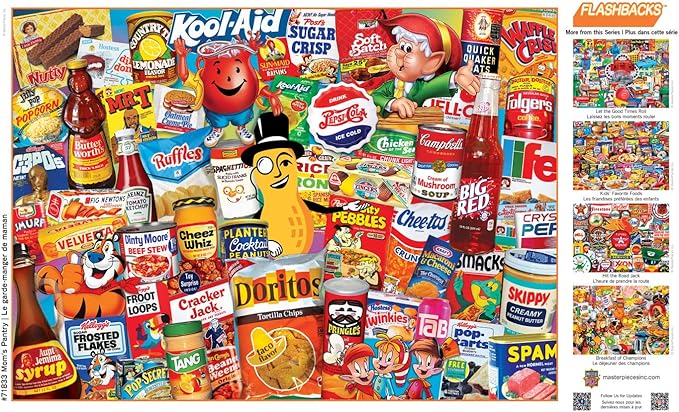 MasterPieces Puzzles 1000 Pieces Mom’s Pantry Collage Jigsaw, Vintage Kitchen Artwork, Jigsaw Puzzles 1000 Pieces, Random Cut, Non Glare Matte Finish, Bonus Poster, Recycled Board, Giftable Display