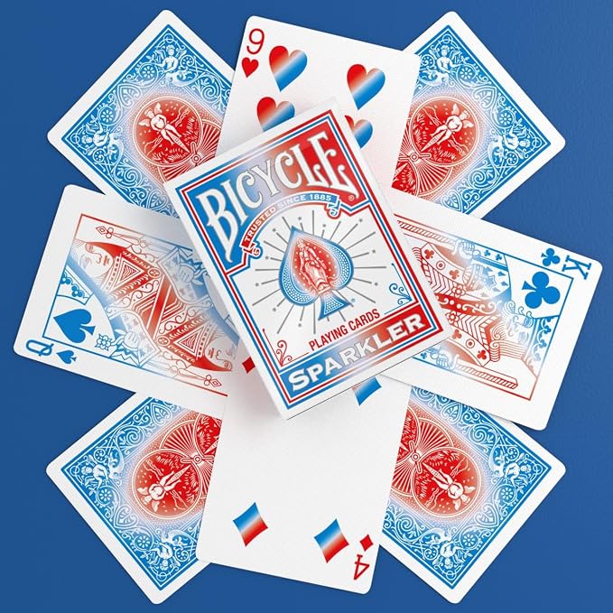 Bicycle Sparkler Playing Cards – Made in USA - Tribute to American Flag & Dazzling Fireworks Deck, Bold Patriotic Collectible Card Set for Fourth of July Parties, Americana Gifts, Family Game Night