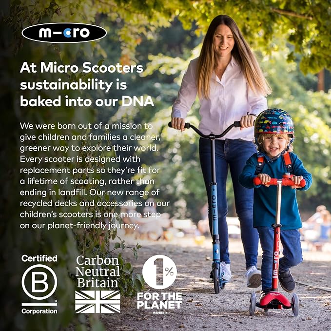 Micro Kickboard | Mini Deluxe Glitter LED Kids Scooter for Ages 2–5 | Children up to 110 lbs | 3 Wheel Lean-to-Steer Design | Adjustable T Bar | Motion-Activated PU LED Wheels | Swiss Design