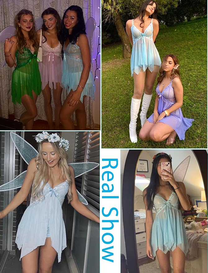 Avidlove Lingerie for Women Lace Babydoll Sleepwear Boudoir Outfits Plus Size Langeray XS-5XL
