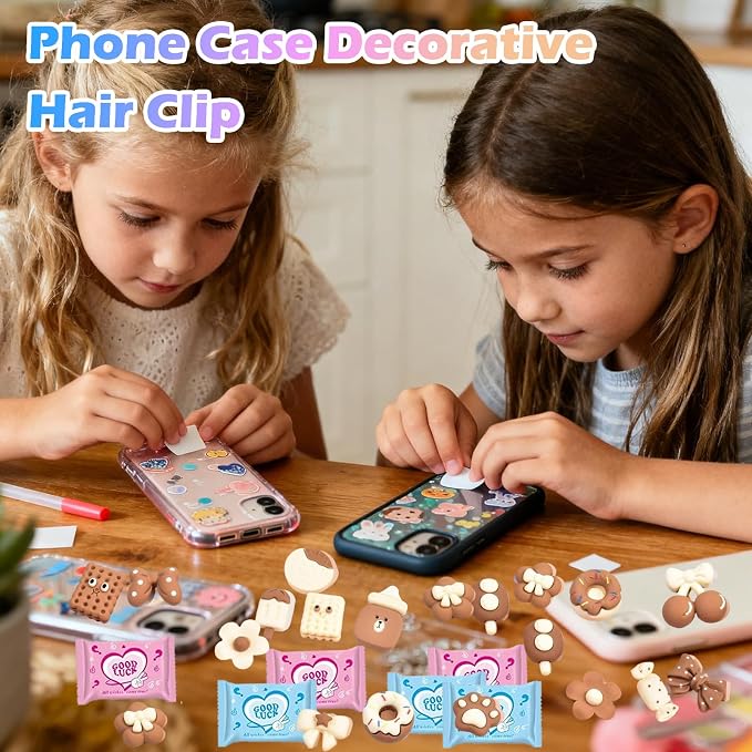 50PCS Coffee Brown Food Resin Blind Bags: Mini Cute Charms for Crafts, DIY Phone Case Decorations, Scrapbooking & Resin Miniatures