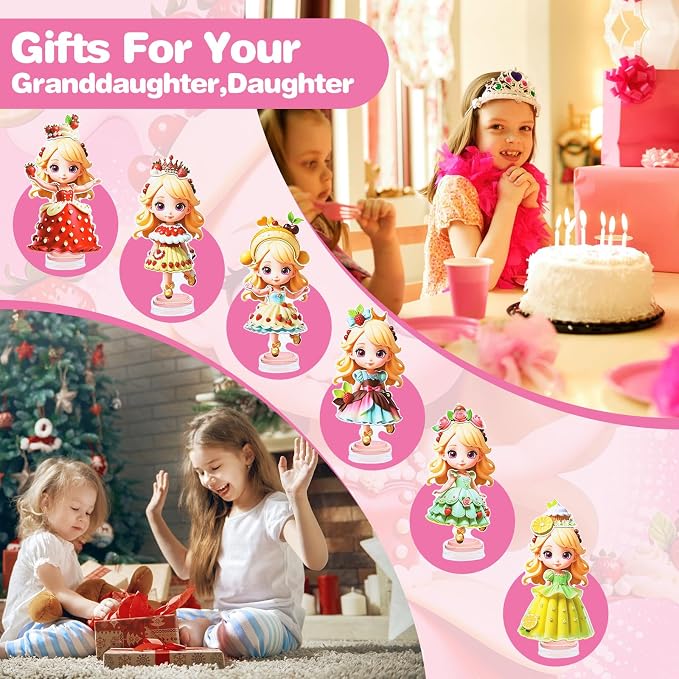 PainZieteg Magnetic Dress Up Dolls,Paper Dolls for Girls, Kids DIY Princess Magnetic Dress-Up Doll for Girl Birthday (Cake Elf)