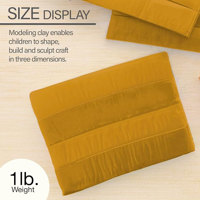 BAZIC Products Orange Modeling Clay, 1 lb, Non-Hardening, for Sculpting Art Crafts, Reusable