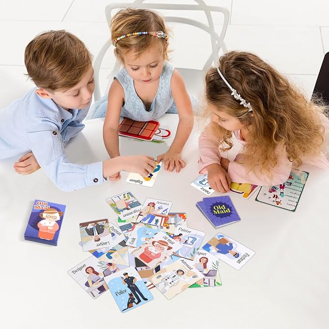 Kids Card Games,Go Fish,Old Maid Card Game,Go Fish Card Games for Kids Ages 4-8,Fun Classic Kid Toddlers Games for Family Game Night Party Travel Preschool Classroom,Stocking Stuffers Gifts,4 Decks