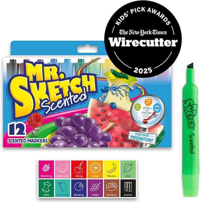 Mr. Sketch Scented Markers, Chisel Tip, Assorted Colors, 12 Count - Fun for Kids, Coloring, Spark Creativity, Arts & Crafts (Pack of 8)