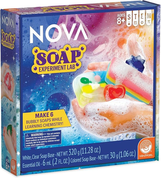 NOVA Soap Experiment Lab by MindWare – Make Your Own Soaps, Chemistry Science Kit with Scents & Molds, STEM Learning, Ages 8+