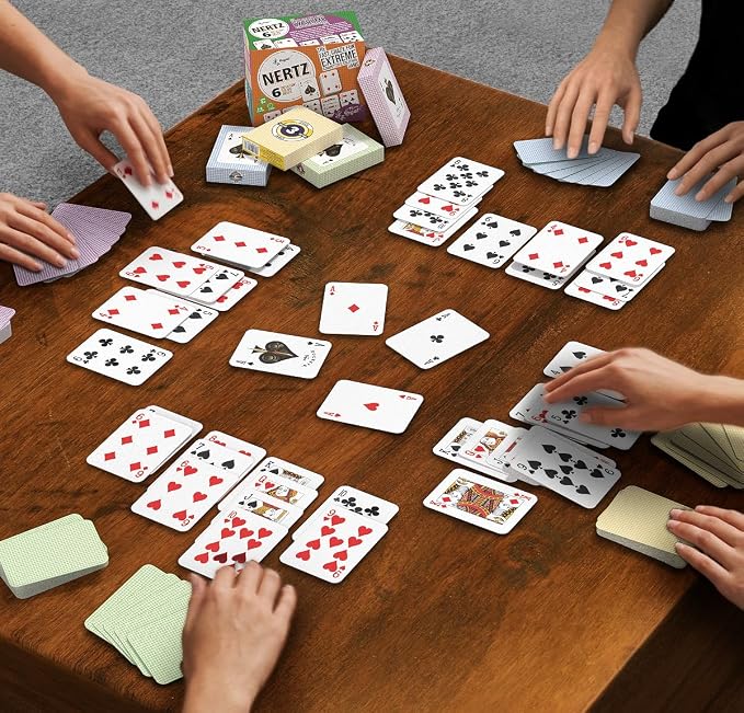 Regal Games Nertz Card Game for Kids & Adults - Decks of Cards 6 Pack - 6 Color Wide-Size Decks & Fun Playing Cards - Deck of Playing Cards for Poker, Solitaire, Blackjack & More