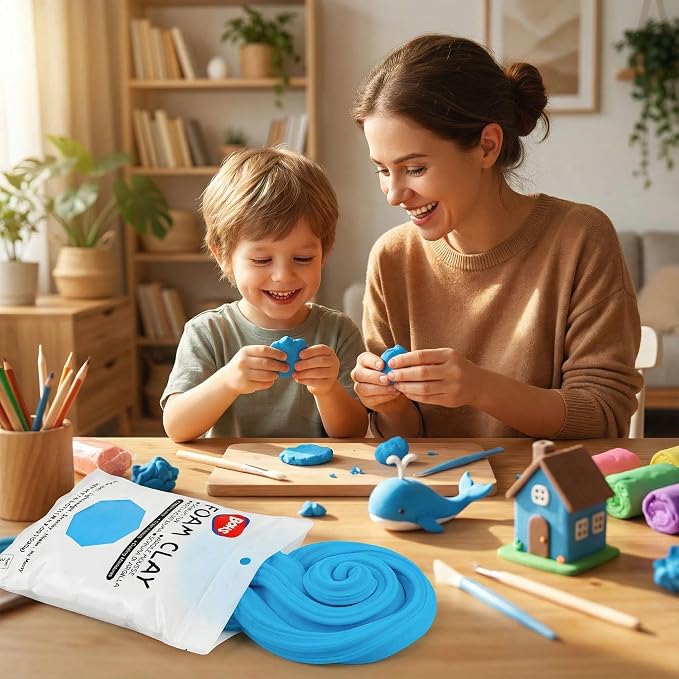 BOHS Sky Blue Modeling Foam Clay - 1.1 Lbs, Squishy,Soft, Air Dry -for Flower Mirror,Cosplay,Fake Bake, Slime Supplies-500g
