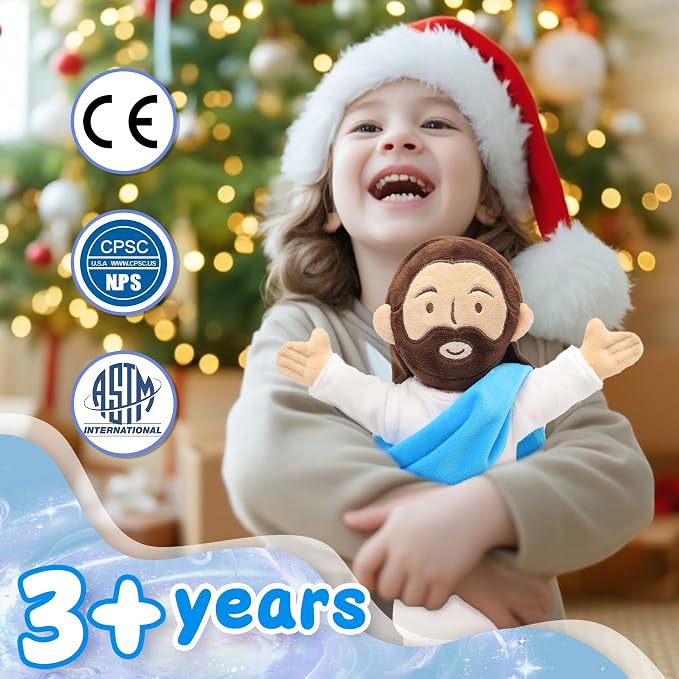 Yelakey 13" Jesus Plush, Jesus Stuffed Doll Plushie for Easter Christmas Church (Brown)