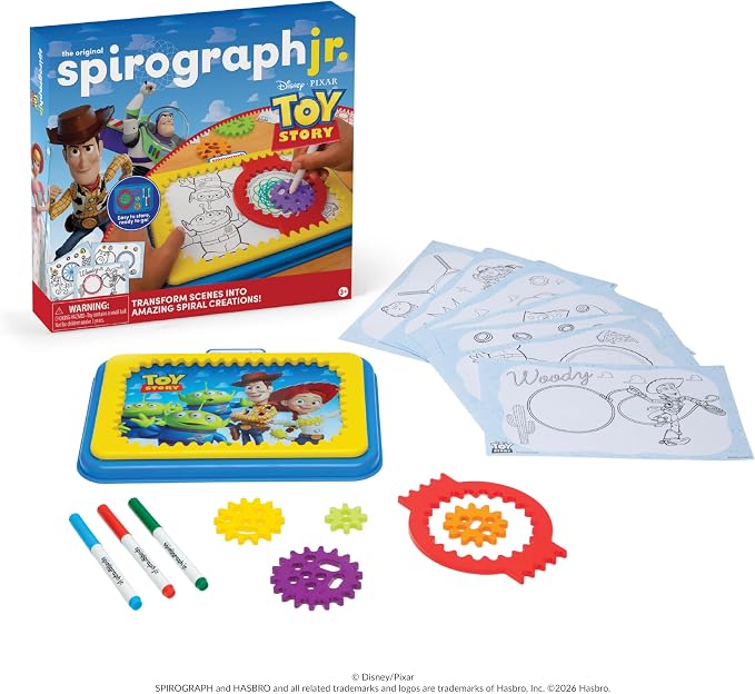 Spirograph Disney Jr. Toddler Arts and Crafts, Drawing Art Kit, Toddler Activities, Drawing Pad, Jumbo Gears, Washable Markers, Unleash Your Child Inner Artist, Ages 3+