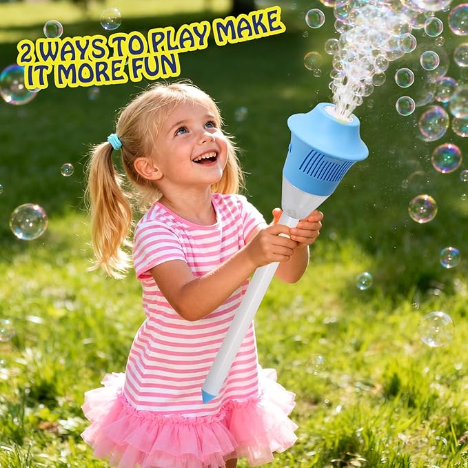 Bubble Stand Machine, Outdoor Tall Bubble Maker,47 Inches | Stand Up Automatic, For Kids, Outdoor Tall Bubble Maker, With Lights, Rechargeable