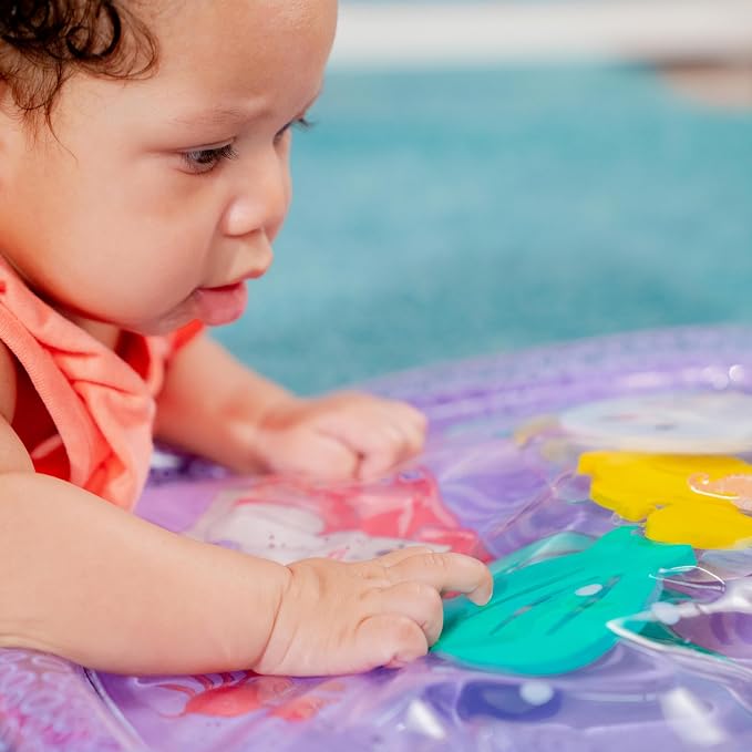 Bright Starts Disney Princess Ariel Water Mat, The Little Mermaid Sea Treasures, Purple, Baby Girl Newborn +