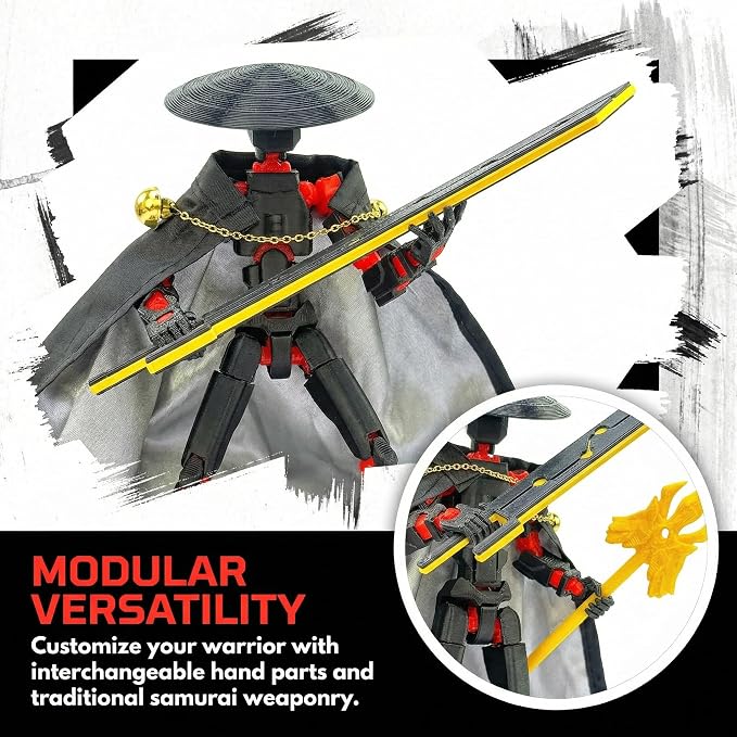 T13 Assembly Completed Action Figures,T-13 Action Figure, Robo 13 3D Printed Action Figure - The Ultimate Hero for Action-Packed Playtime,5.2 Inch, Black Red