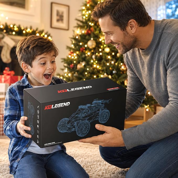 kolegend Remote Control Car 2.4GZh High Speed 25km/h RC Monster Trucks 50+min with LED Headlight and Rechargeable Battery for Boys Girls Kids