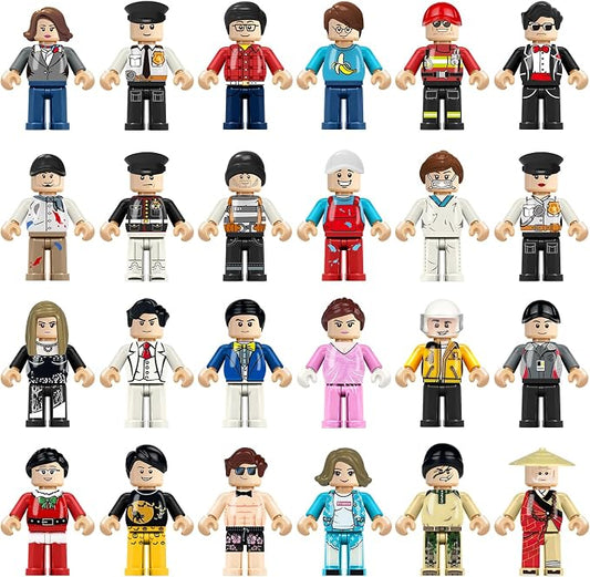 24PCS Mini Figures Building Bricks, Minifigures Stuffer, Mini People Figures Only Toy, Kids Gift for Christmas, Halloween, Birthday Party Supplies, Easter Eggs