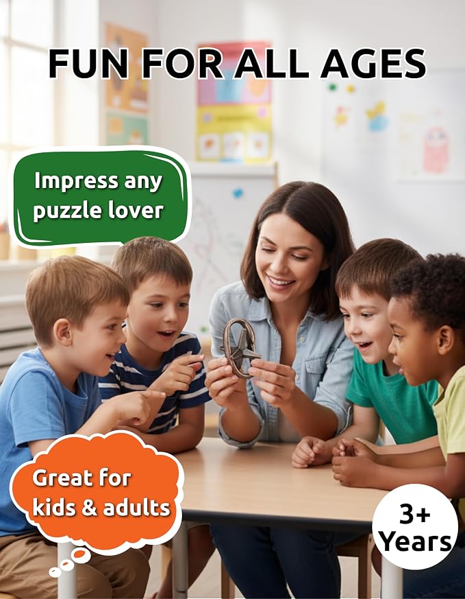 Star in Circle Puzzle – Cast Metal Brain Teaser IQ Game, Mind Twisting Logic Puzzle, Stress Relief Fidget Brain Teaser& Unique Gift