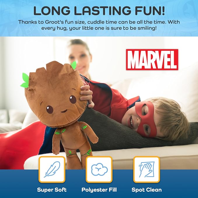 Jay Franco Guardians of the Galaxy Groot Stuffed Pillow Buddy - Super Soft Polyester Microfiber, 14 inch (Official Marvel Product)