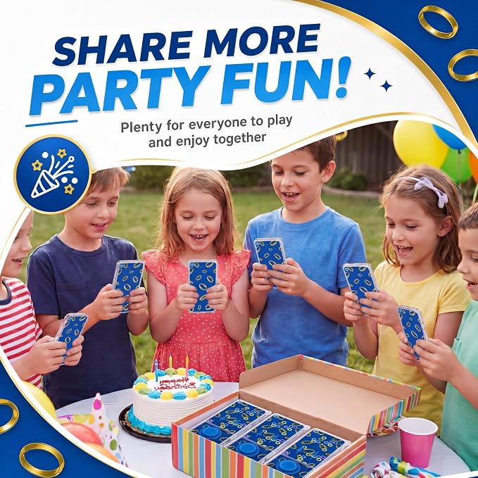 12 Pcs Blue with Gold Rings Party Favors for Kids Handheld Water Games Water Ring Toss Toys, Birthday Goodie Bags Stuffers Return Gifts Classroom Prize Rewards Bulk