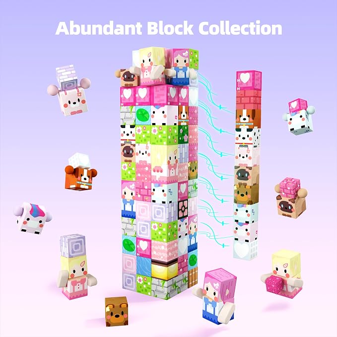 GobiDex 100PCS Magnetic Blocks Kid Building Toys for 3+ Years Old Girls, Upgraded STEM Sensory Gifts for Princess, Kids Magnets Game for Toddler