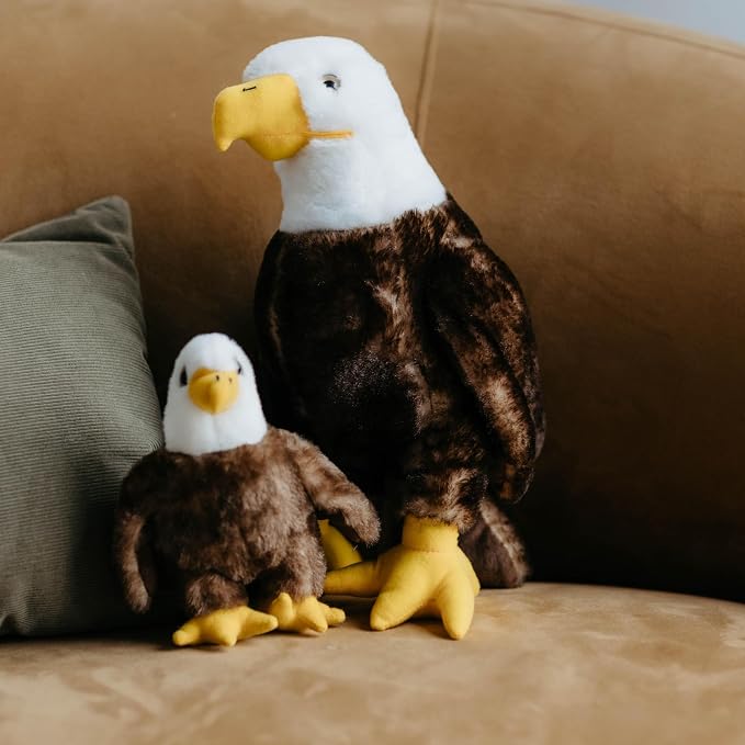 The Petting Zoo Bald Eagle Stuffed Animal Plushie, Gifts for Kids, Wild Onez Babiez Zoo Animals, Eagle Plush Toy 6 inches