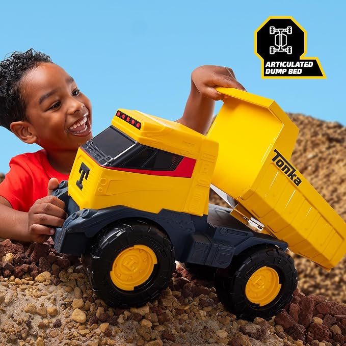 Tonka - Next Gen Mighty Dump Truck - Made with Steel & Sturdy Plastic, Yellow Toy Vehicle, Big Construction Truck, Boys and Girls, Toddlers Ages 3+