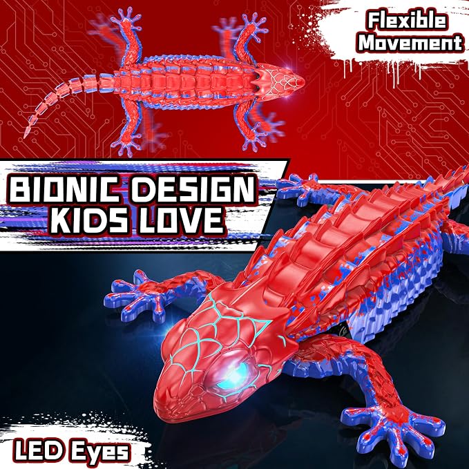 RC Wall Climbing Gecko, Rechargeable Remote Control Robot for Kids Toys, 360° Rotating RC Stunt Car with Light, Wall Crawler Lizard Toys for 3-12 Year Old Boys Girls Kids