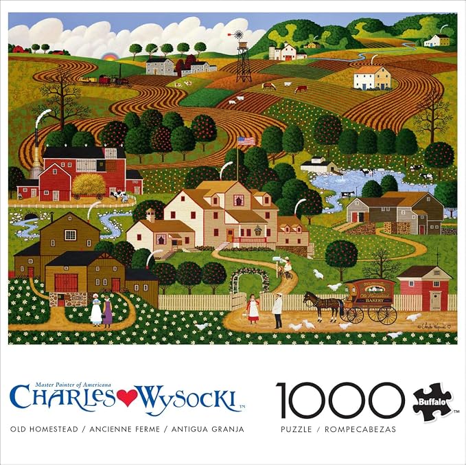 Buffalo Games Charles Wysocki - Old Homestead - 1000 Piece Jigsaw Puzzle - 26.75 x 19.75 in - Puzzles for Adults 1000 Pieces - Full Color Poster Included - Relaxing Screen Free Activity