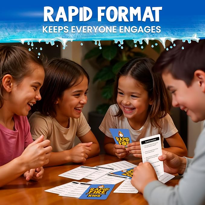 QUOKKA Kids Conversation Cards Game - Break the Ice Game for Kids and Families - Icebreaker Cards with 500+ Questions - Family Game for Kid 8-12 - Perfect for Family Games Night I Travel Version