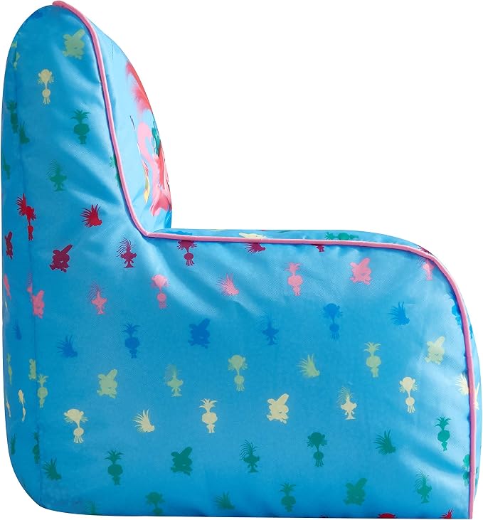 Trolls World Tour Kids Nylon Bean Bag Chair with Piping & Top Carry Handle