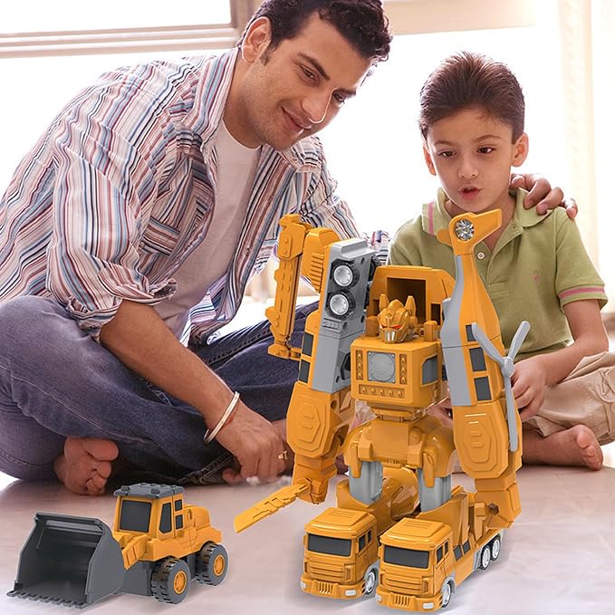 Magnetic Transform Toys for Kids, Assembled Construction Vehicle Cars Toys, Engineering Transforming Cars and Trucks, Outdoor Toddler Activities Toys for Toddler Kids Ages 4-8