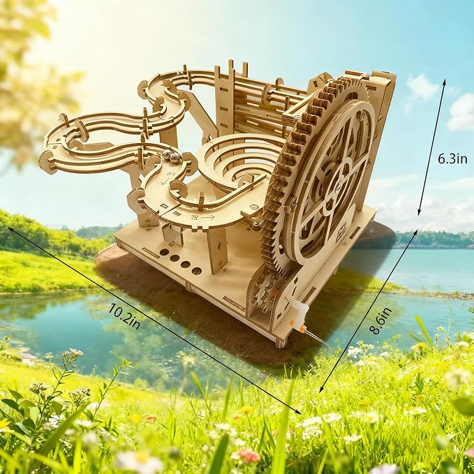3D Wooden Puzzle Marble Run for Adults - DIY Mechanical Puzzle Assembly Model Kit Wood Crafts to Build for Adult Age 14+ Years Old