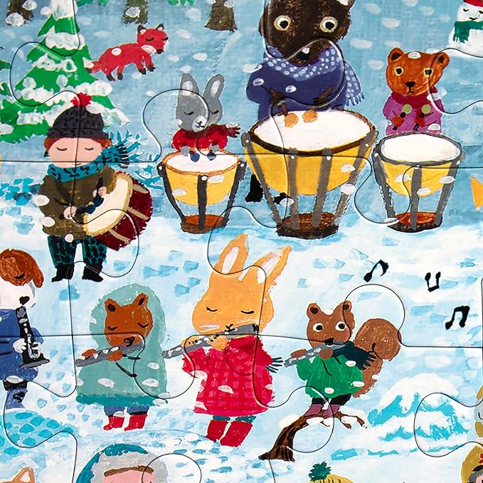 eeBoo 20 Piece Giant Floor Puzzle - Yumi's Winter Carols Children's Puzzle Holiday Themed, Large Pieces for Small Hands to Develop Motor Skills
