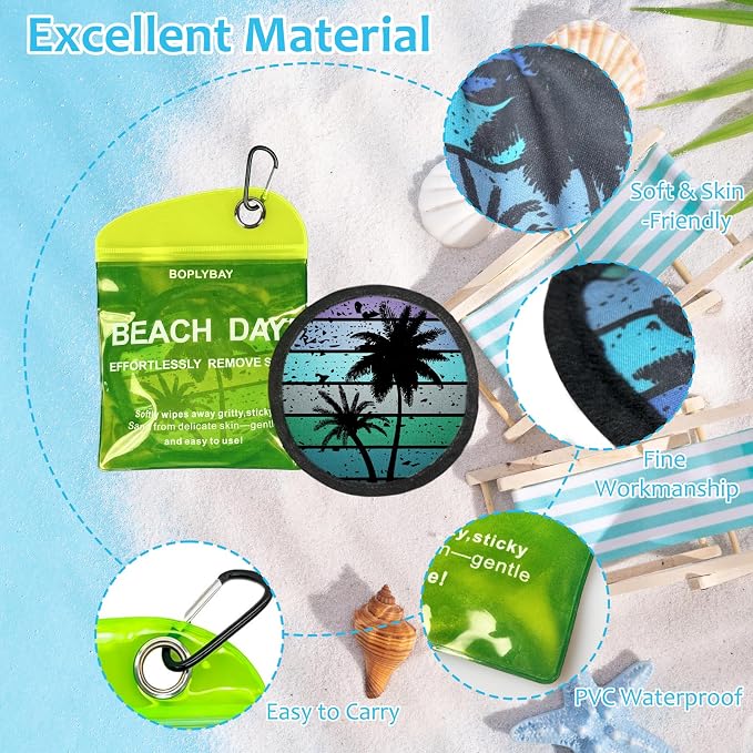 Natural Sand Remover Pouch for Beach | Aloe & Oat Powder, Talc-Free & Hypoallergenic | Waterless Cleaner for Feet, Swimsuits, Pets | Eco Travel Gift
