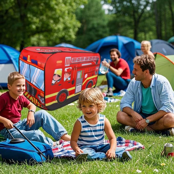 Pop Up Tent Kids: Fire Truck Tent, Pop - Up Playhouse Toy Suitable, Playhouse Toy Play Tents for Kids Aged 3+ Years Old Boys and Girls(Fire Truck)