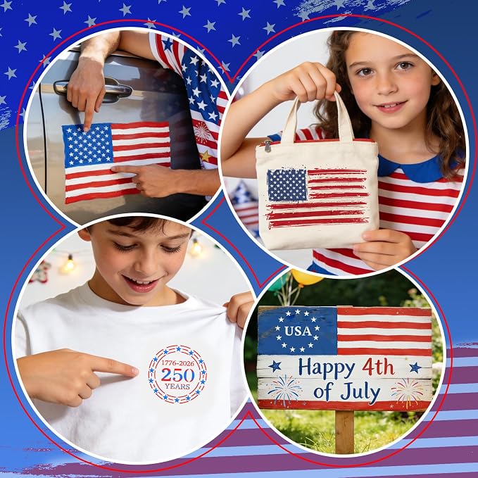 12 PCS Independence Day Stencils for Painting - Reusable USA Flag Patriotic Painting Templates, Red White and Blue Party Supplies for 4th of July Memorial Day Painting Stencil for DIY Decoration