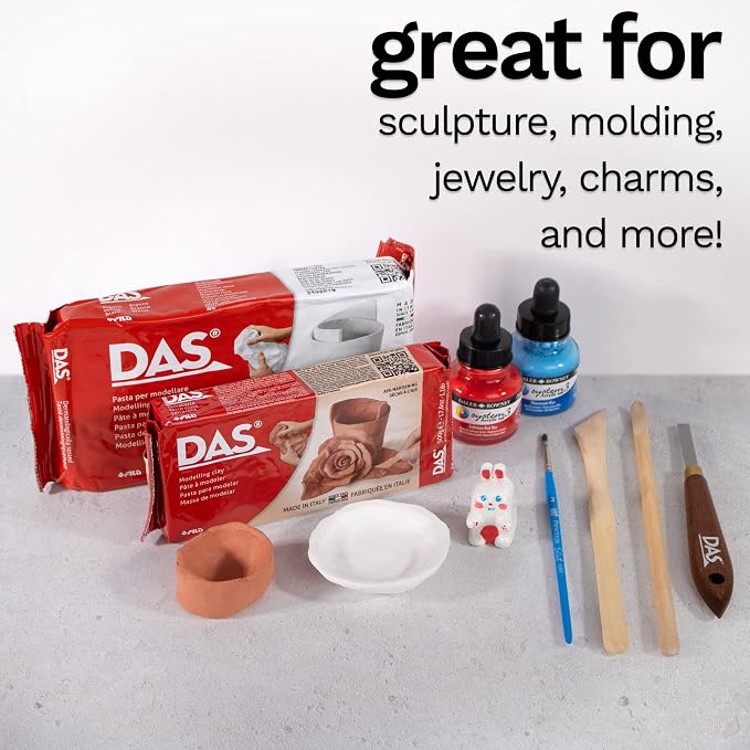 DAS Air-Hardening Modeling Clay, Block, Terra Cotta Color (387100), 1.1 Pound (1-Pack)