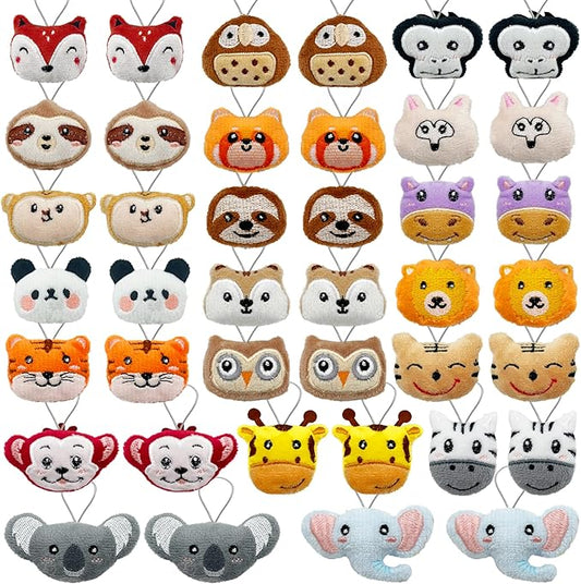 40 PCS Mini Jungle Animal Plush Toys Set Cute Small Animal Stuffed Keychain for Party Favors Keychain Ornament for Goody Bag Easter Egg Stuffers Carnival Birthday Party Classroom Prizes 20 Styles