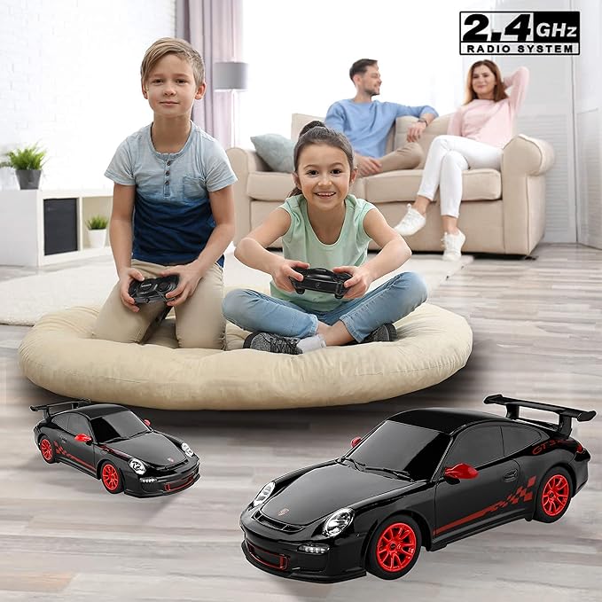 BEZGAR Porsche Remote Control Car, 1:24 Scale Officially Licensed Porsche 911 GT3 RS Toy Car, 2.4GHz Hobby Grade Model Vehicle for Boys Girls Teens Adults Age 4-7 8-12