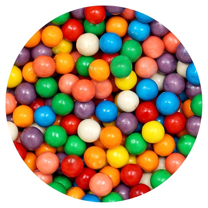 Gumballs for Gumball Machine, 0.5 Inch Mini Gumballs, Approx. 1,120 Pieces, 4lb Bulk Bag, Bubble Gum Assorted Fruit Flavored Bubble Gum, Gumball Machine Refills
