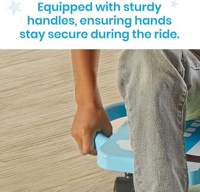 hand2mind Blue Plane Glider Scooter Board, Floor Scooter Board, Gross Motor Toys, Kids Exercise & Physical Education Equipment, Playground Toys, Indoor Active Play, Toddler Outdoor Activities