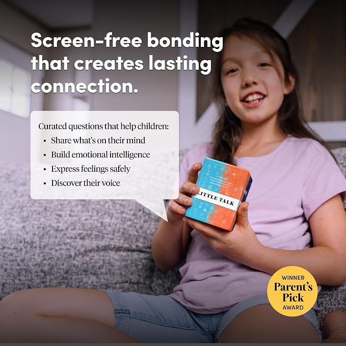 Little Talk Conversation Cards for Kids – 170 Prompts for Social Skills, Family Games, Travel & Therapy – BestSelf Deck for Ages 4-12, ADHD Tools, Homeschool Gifts & Road Trip Activities