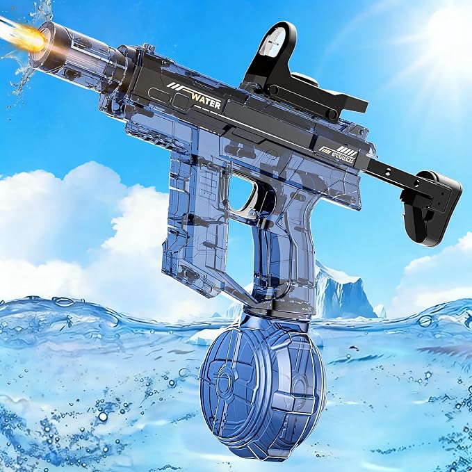Electric Squirt Water Gun for Adults & Kid, Automatic Water Blaster Toy with Battery Powered, Long Range & High Capacity, Powerful Water Pistol for Outdoor Pool Beach Backyard Play Water Game