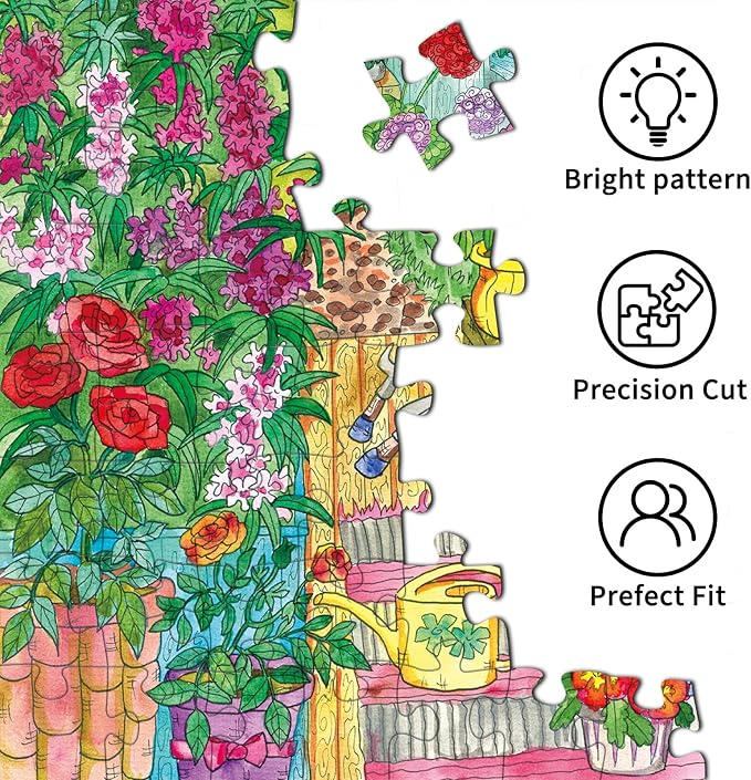 Secret Garden Puzzles for Adults 1000 Pieces, Puzzles with Letters on Back, Impossible Hard Difficult Challenging, Precise Interlocking Pieces, Home Wall Decoration & Ideal Gift
