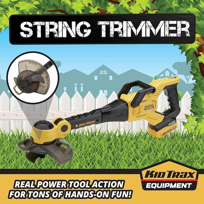 Kid Trax String Trimmer Construction Toys - Kids Toy, Gardening Tools, Outdoor Toys, Tools for Kid, Pretend Play, Durable, Easy to Use, Realistic Appearance & Sounds, Girl and Boy Toy Age 3+