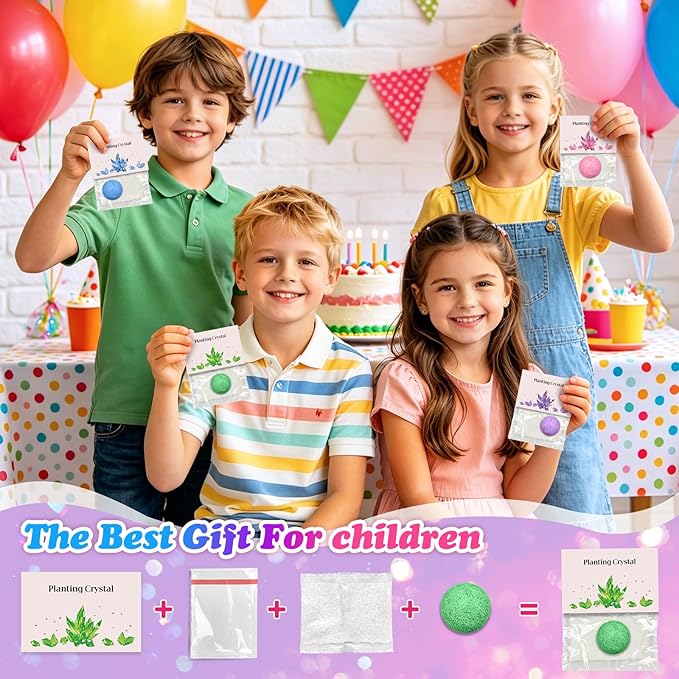 16 Pack Crystal Growing Kit Science Party Favors for Kids STEM Science Experiment Bulk Classroom Prizes Goodie Bag Stuffers Birthday Return Gifts for 4-6 8-12 Boys and Girls (16Pcs, One Size)