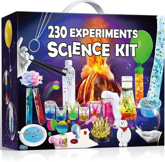 PATIFEED 230 Experiments Science Kits for Kids - S.T.E.M Toys with Magic Chemistry Set Crystal Growing Physics Slime Educational Gifts Idea for Boys Girls